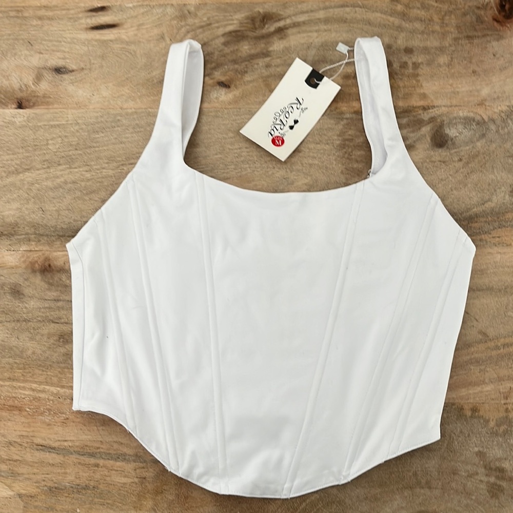 White corset top with straps